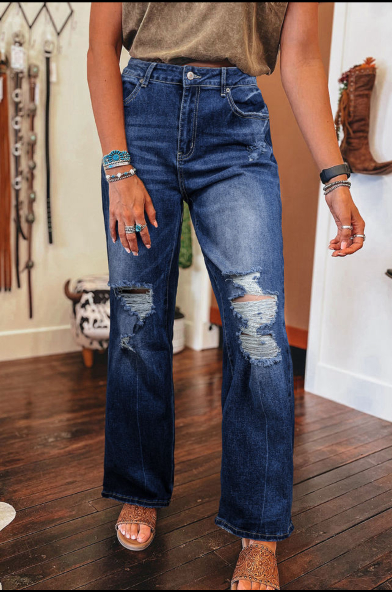 Dusk blue mineral high waisted jeans