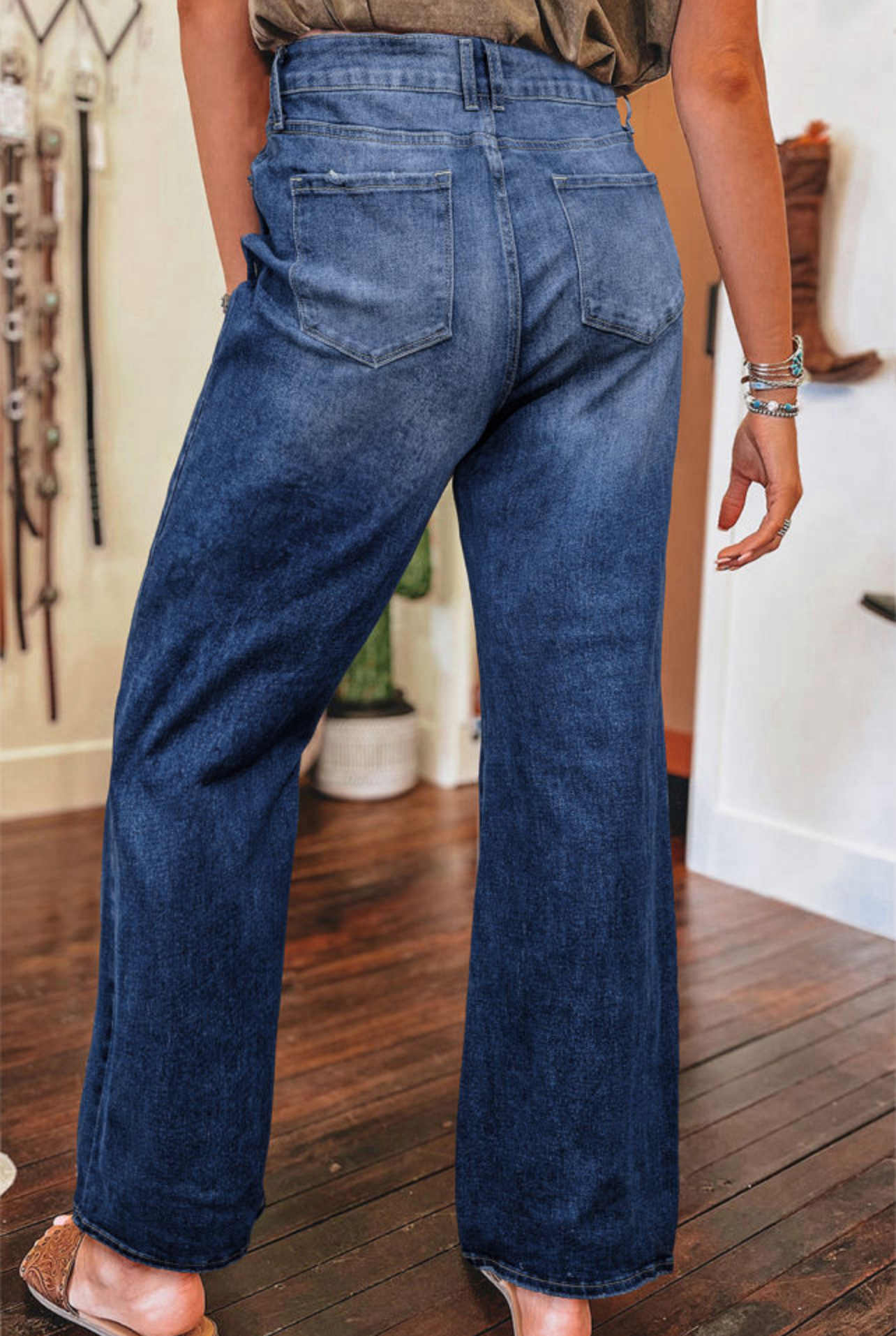 Dusk blue mineral high waisted jeans