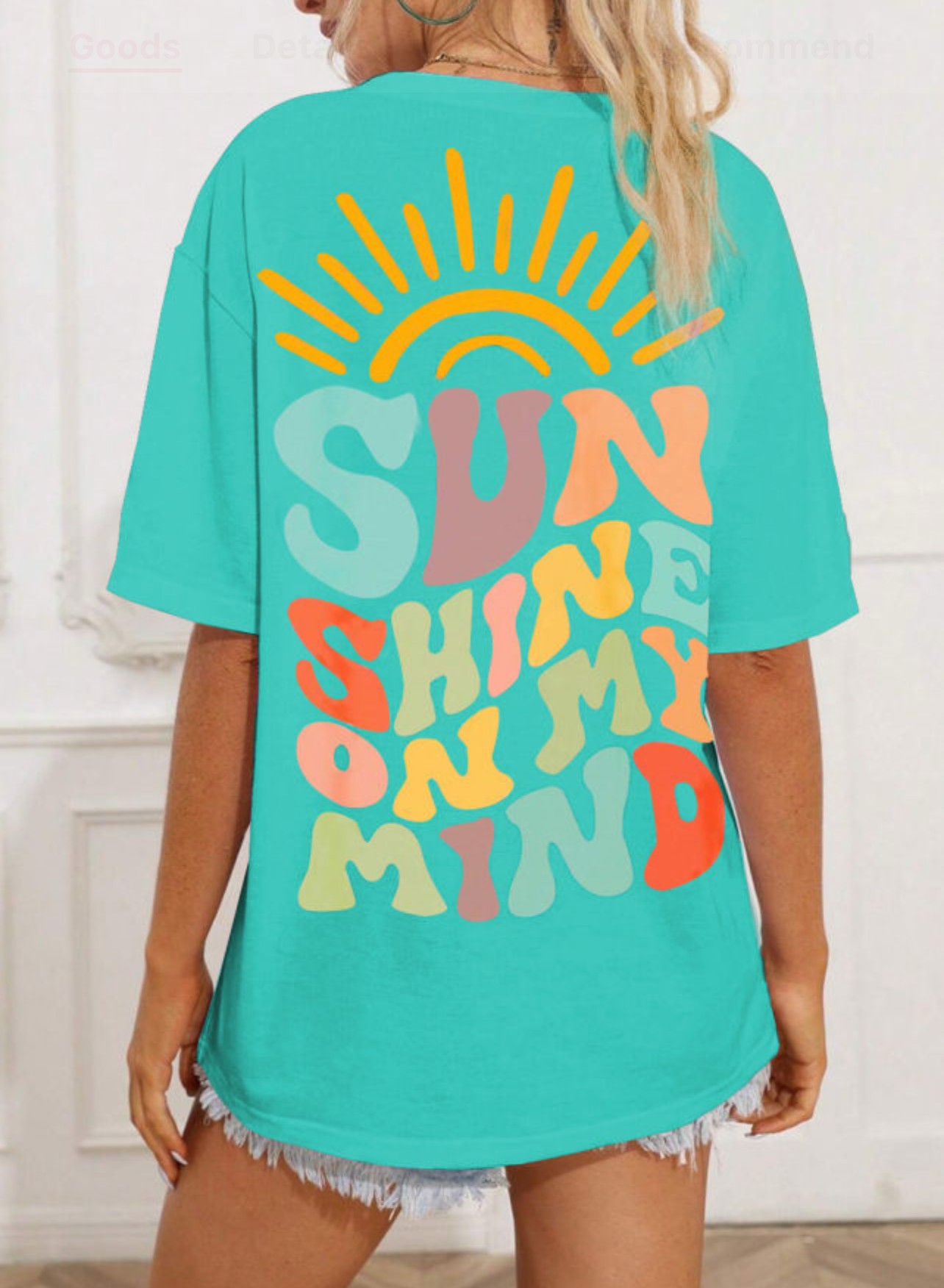 Mint green Sunshine On the mind graphic tee