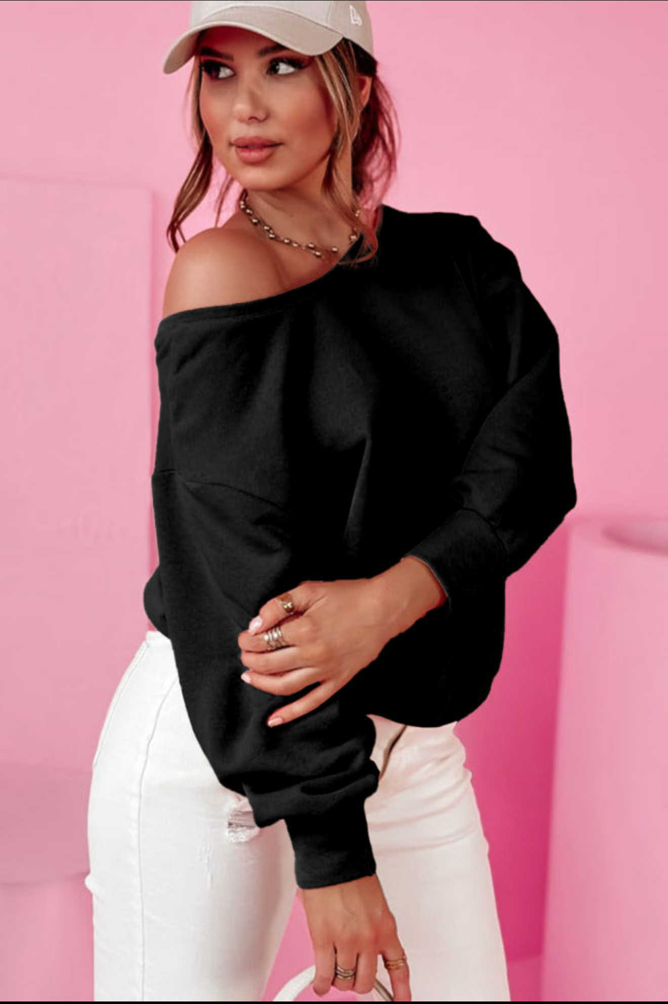 Black Bow round neck sweatshirt