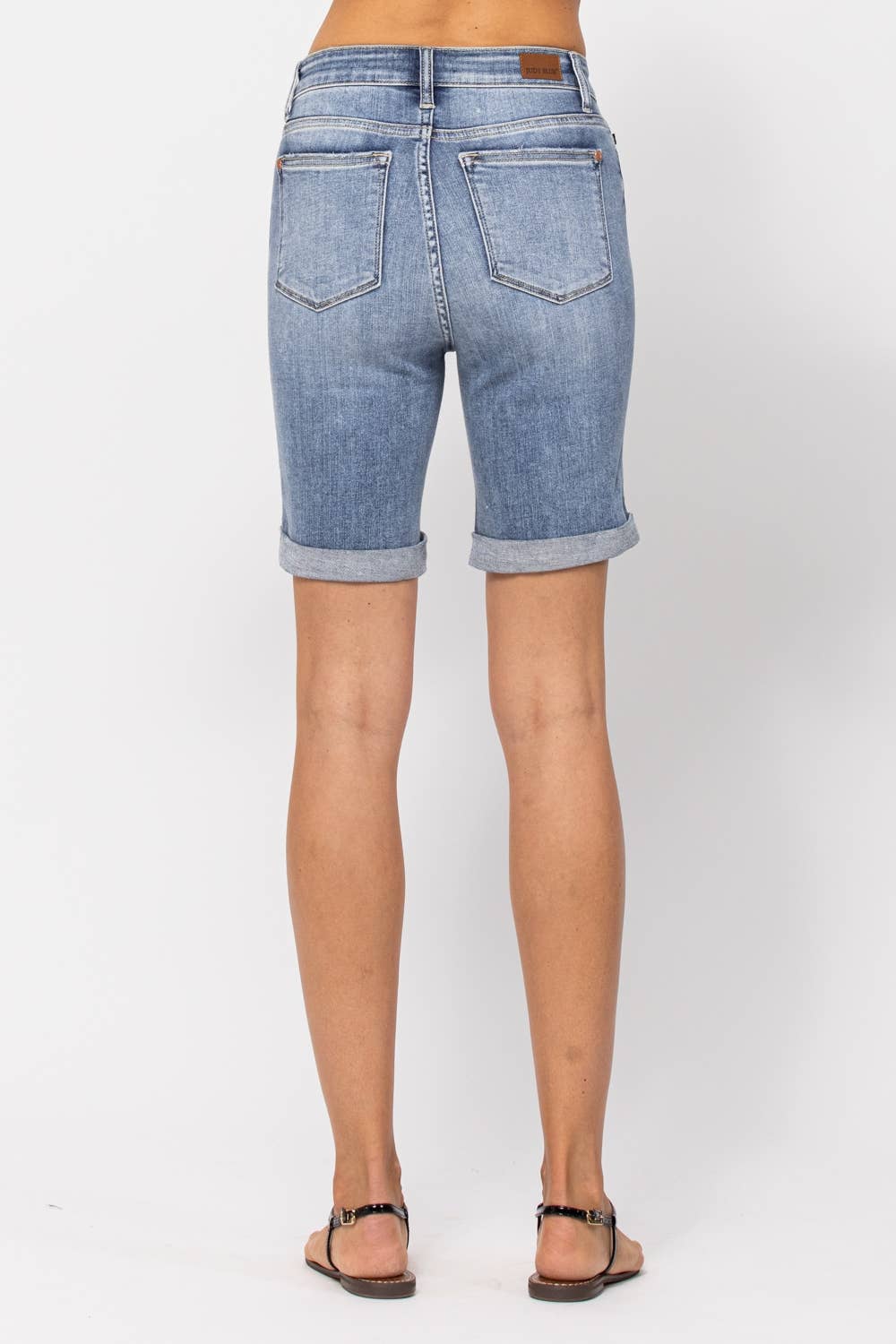 Hi-Rise Cuffed Bermuda Shorts (XL Only): LT / XL