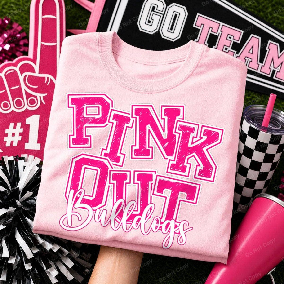 Pink Out Mascot DTF Heat Transfer: Bobcats / Adult