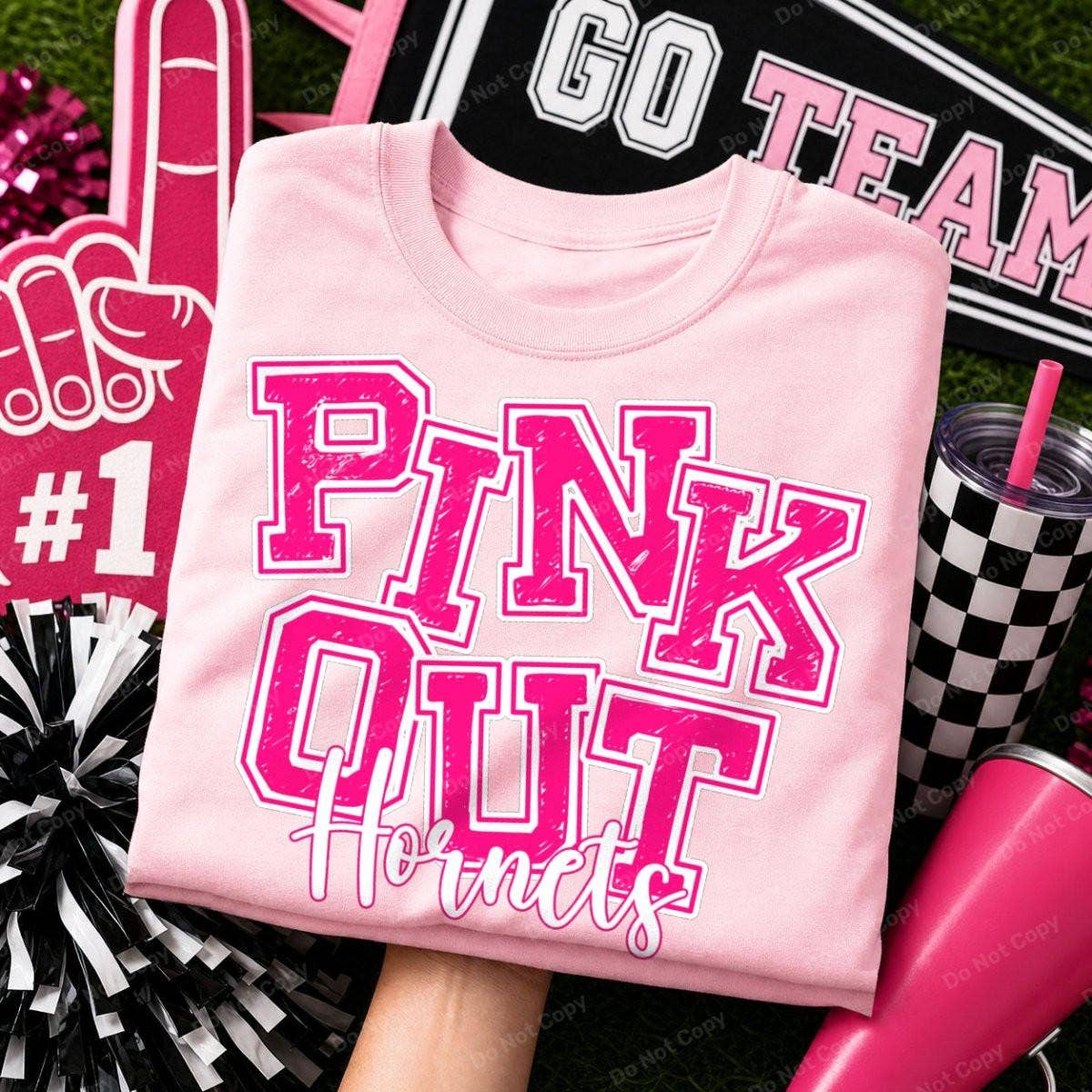 Pink Out Mascot DTF Heat Transfer: Bobcats / Adult