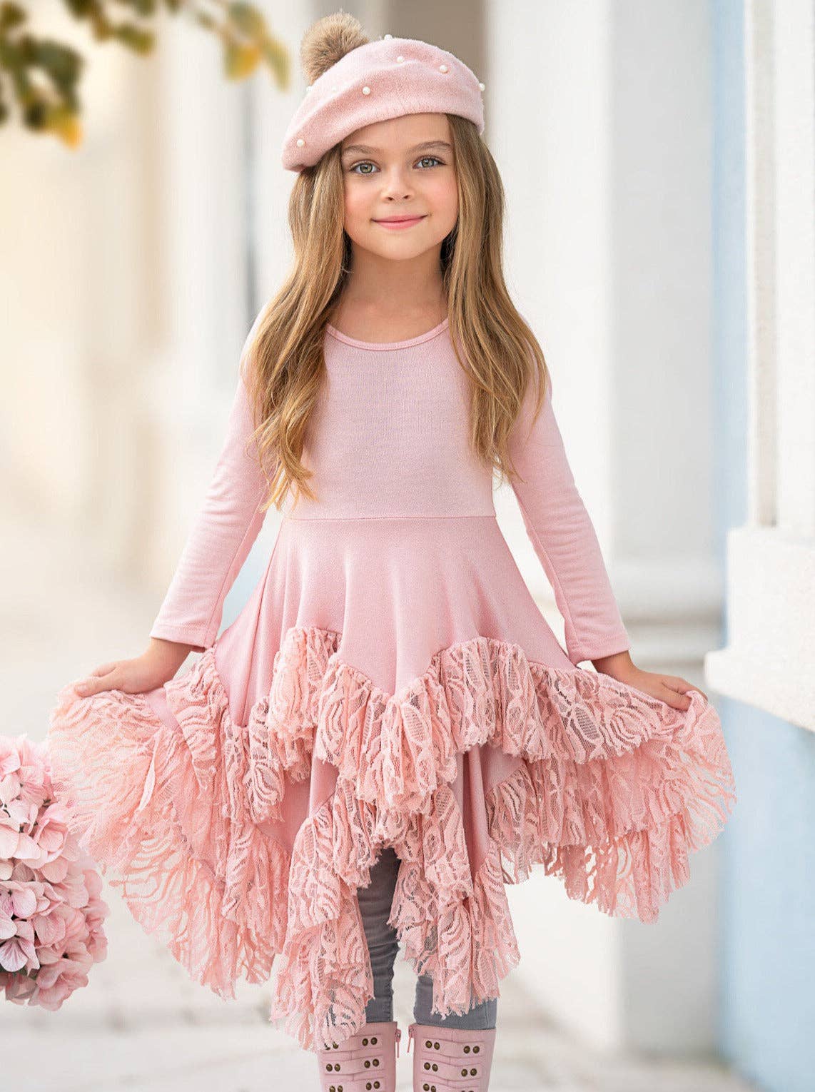 Style Queen Pink Lace Tunic: Pink / 6Y/6X
