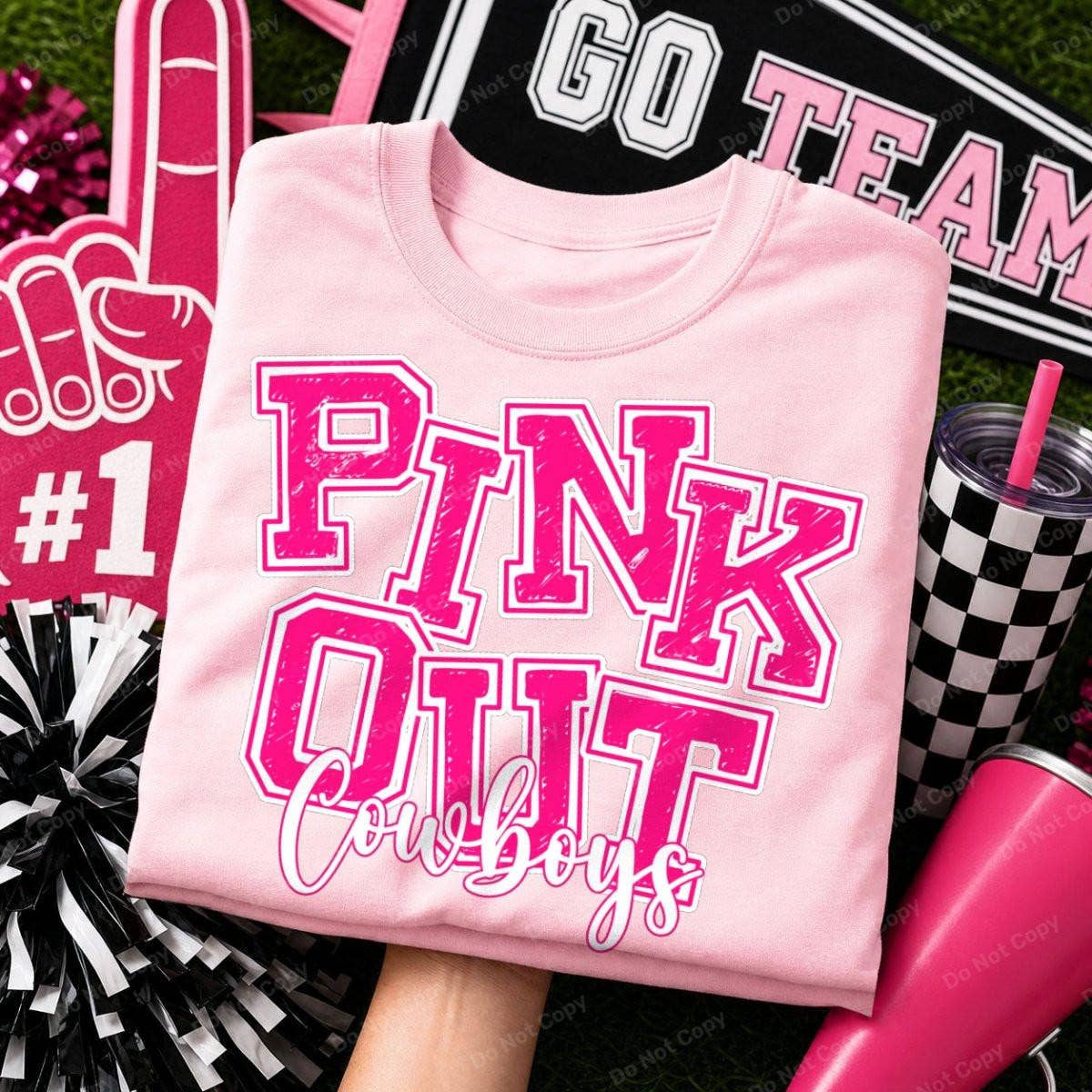 Pink Out Mascot DTF Heat Transfer: Bobcats / Adult