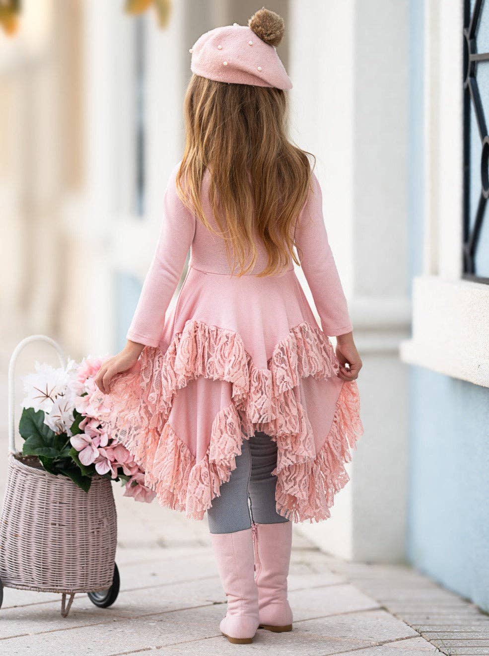 Style Queen Pink Lace Tunic: Pink / 7Y/8Y